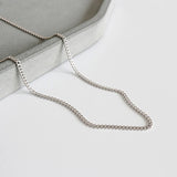 SHANICE Sterling Silver Necklace Melon Seeds Bead Chain Long Necklace