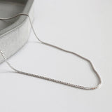 SHANICE Sterling Silver Necklace Melon Seeds Bead Chain Long Necklace