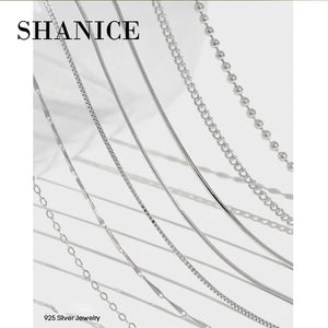 SHANICE Sterling Silver Necklace Melon Seeds Bead Chain Long Necklace
