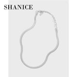 SHANICE Wide Snake Choker Necklace 925 Silver Collar Chain