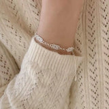 SHANICE Lace Pattern Bracelet 925 Sterling Silver Charm Bangle Gift For Women