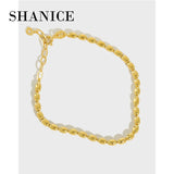 SHANICE S925 Silver Bracelet Geometric Oval Beads Jewelry Punk Gift