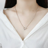 SHANICE Geometric Circle Bar Necklace 925 Sterling Silver Jewelry