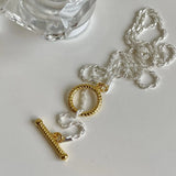 Shanice Ins Circle Pendant Necklace 925 Silver Lasso Female Leisure Personality