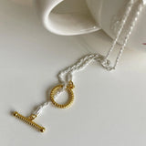 Shanice Ins Circle Pendant Necklace 925 Silver Lasso Female Leisure Personality