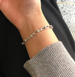 SHANICE INS 925 Silver Bracelet Women Chain Bangles Pulseira Fine Jewelry