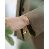 SHANICE INS 925 Sterling Silver Chain Bracelet Love Heart Link Bracelet