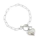 SHANICE INS 925 Sterling Silver Chain Bracelet Love Heart Link Bracelet