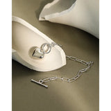 SHANICE INS 925 Sterling Silver Chain Bracelet Love Heart Link Bracelet