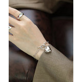 SHANICE INS 925 Sterling Silver Chain Bracelet Love Heart Link Bracelet
