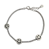 SHANICE INS Retro 925 Silver Smile Face Chain Bracelet Wedding Jewelry