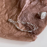 SHANICE INS S925 Silver Bracelet Hand-woven Twisted Lines Geometric