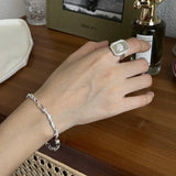 SHANICE INS S925 Silver Bracelet Hand-woven Twisted Lines Geometric