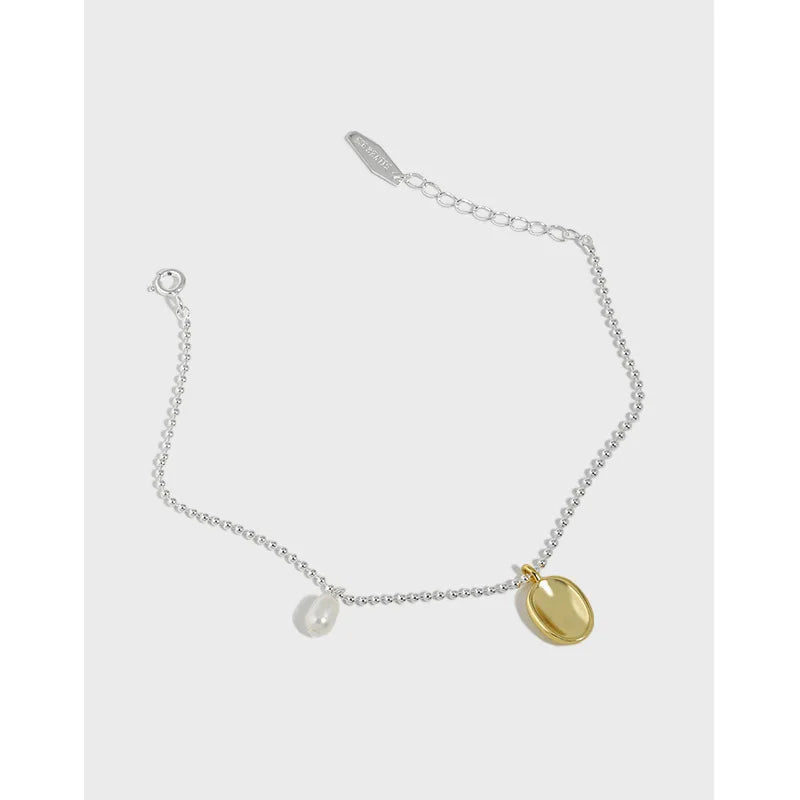 SHANICE INS S925 Silver Freshwater Pearl Adjustable Bracelet