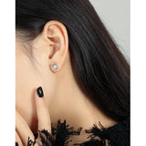 Irregular Surface Inlaid with Jade Pith Stone Texture S925 Pure Fungus