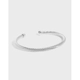 SHANICE Irregular Twist Pattern 925 Sterling Silver Bracelet Gift For Women