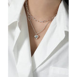 SHANICE Korea S925 Sterling Silver Heart Chain Necklace