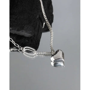 SHANICE Korea S925 Sterling Silver Heart Chain Necklace