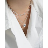 SHANICE Korea S925 Sterling Silver Heart Chain Necklace