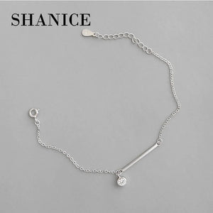 SHANICE S925 Sterling Silver Zircon Pendant Bracelet Chain