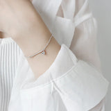 SHANICE S925 Sterling Silver Zircon Pendant Bracelet Chain