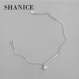 SHANICE S925 Sterling Silver Zircon Pendant Bracelet Chain
