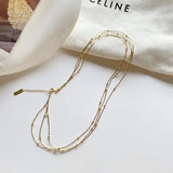 SHANICE Sterling Silver Multi-layer Beads Necklace