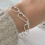 SHANICE S925 Sterling Silver Curb Link Chain Bracelet