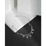 SHANICE S925 Silver Bracelet Double Tassel Round Disc Cross Chain