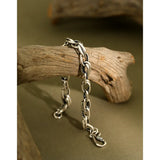 SHANICE S925 Sterling Silver Bracelet Retro Thai Silver Chain Hip Hop Party Rock