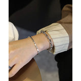 SHANICE S925 Sterling Silver Bracelet Retro Thai Silver Chain Hip Hop Party Rock