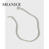 SHANICE S925 Sterling Silver Bracelet 2mm Snake Bone Chain Female Silver Chain