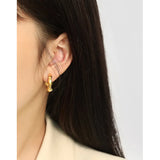 SHANICE S925 Sterling Silver Irregular Concave Convex Earrings