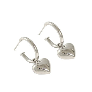SHANICE S925 Silver Heart Pendant Earrings