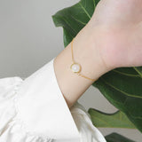 SHANICE S925 Sterling Silver Bracelet with Gray Moonstone Aquamarine