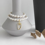 SHANICE S925 Silver Necklace Baroque Freshwater Pearl Portrait Chain Chocker