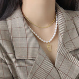 SHANICE S925 Silver Necklace Baroque Freshwater Pearl Portrait Chain Chocker
