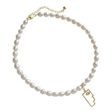 SHANICE S925 Silver Necklace Baroque Freshwater Pearl Portrait Chain Chocker