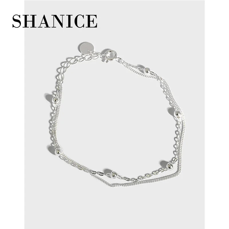 SHANICE S925 Double Layer Bracelet Student Female Bracelet Chain