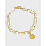 SHANICE S925 Geometric Round Tag Chain Women's Bracelet