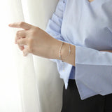 SHANICE S925 Sterling Silver Geometric Ball Round Bead Chain Bracelet
