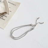 SHANICE S925 Silver Double Zircon Row Bracelet