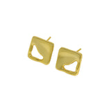 Geometric Hollow Square S925 Sterling Silver Stud Earrings