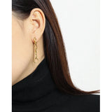 SHANICE minimalist crystal chain asymmetric S925 silver stud earrings