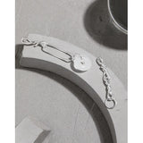 SHANICE minimalist crystal chain asymmetric S925 silver stud earrings