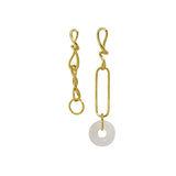 SHANICE minimalist crystal chain asymmetric S925 silver stud earrings