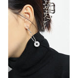 SHANICE minimalist crystal chain asymmetric S925 silver stud earrings