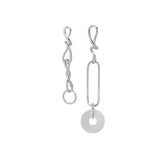 SHANICE minimalist crystal chain asymmetric S925 silver stud earrings