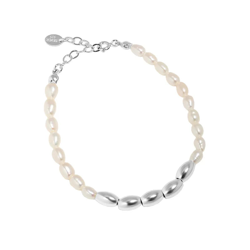 SHANICE Freshwater Pearl Rice Bead Bracelet S925 Sterling Silver