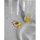 Minimalist Geometric U-Shaped Texture S925 Silver Hoop Earrings